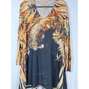 Women's short dress knee length like new black, orange